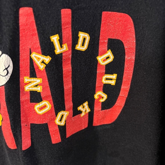 T Shirt Vintage 90s Donald Duck Walt Disney Cuffed Sleeves Single Stitch size L - Picture 3 of 6